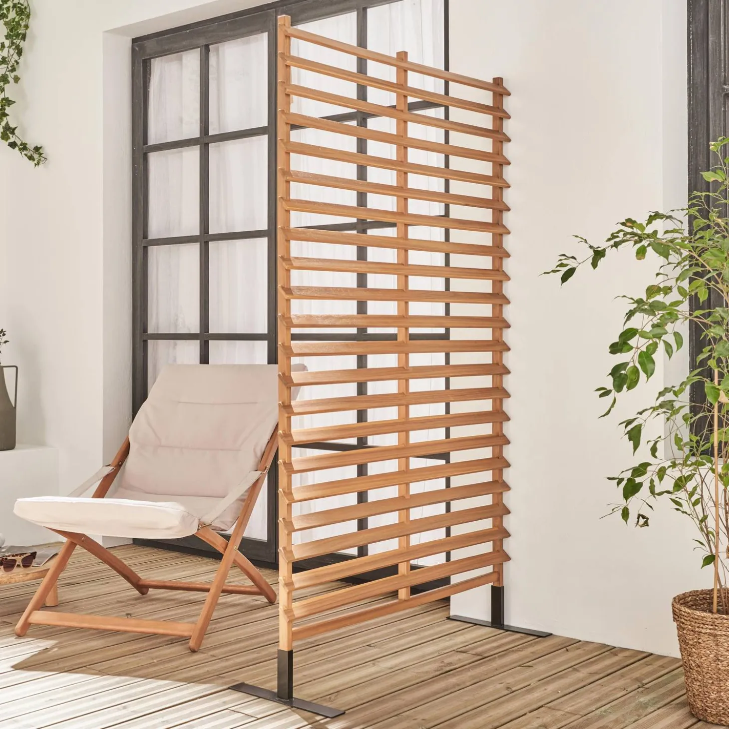 100cm outdoor wooden screen