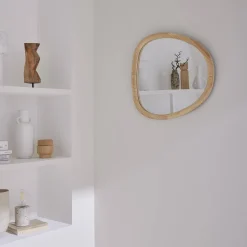 55cm oval wooden mirror