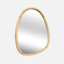 55cm oval wooden mirror