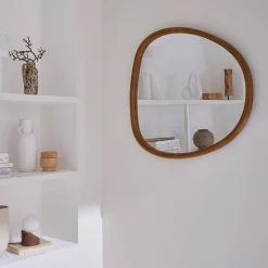 75cm oval wooden mirror