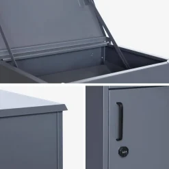 56 cm package box made of galvanized steel with a lock.