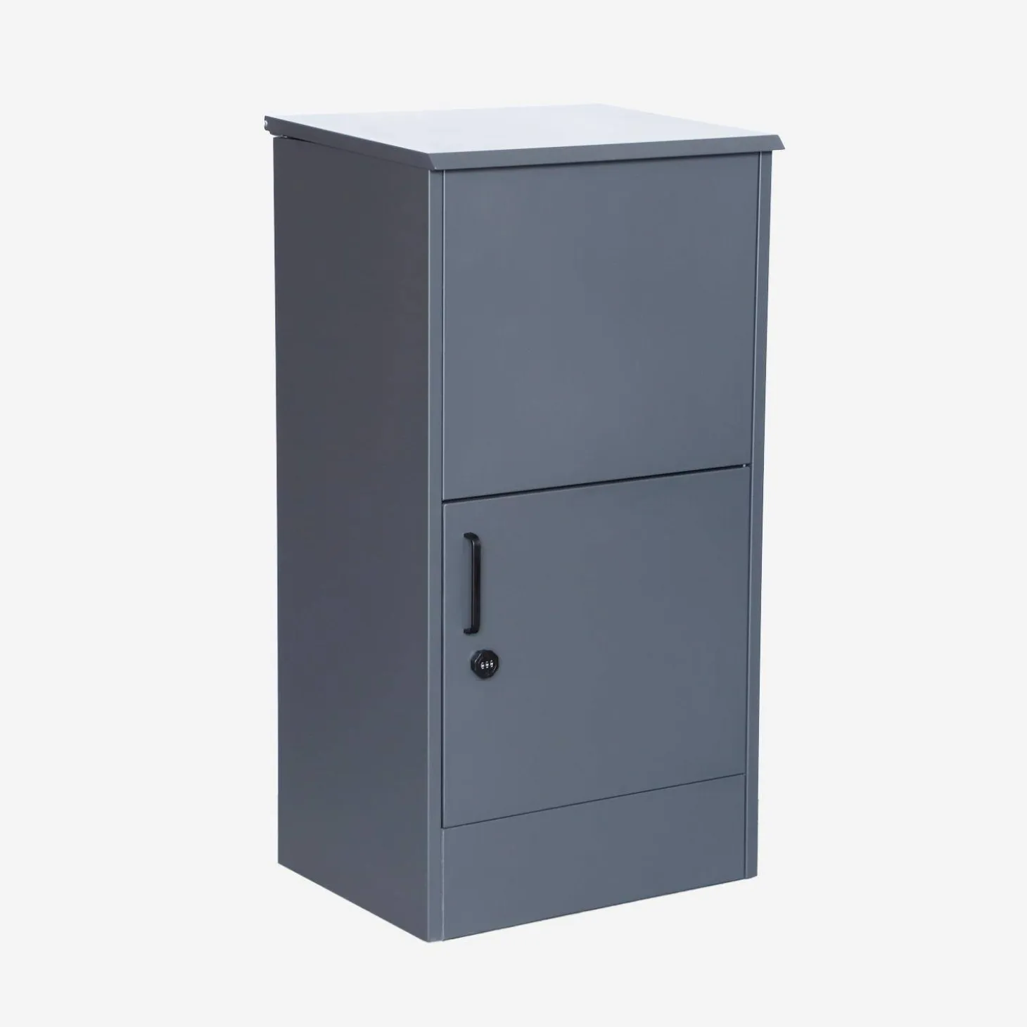 56 cm package box made of galvanized steel with a lock.