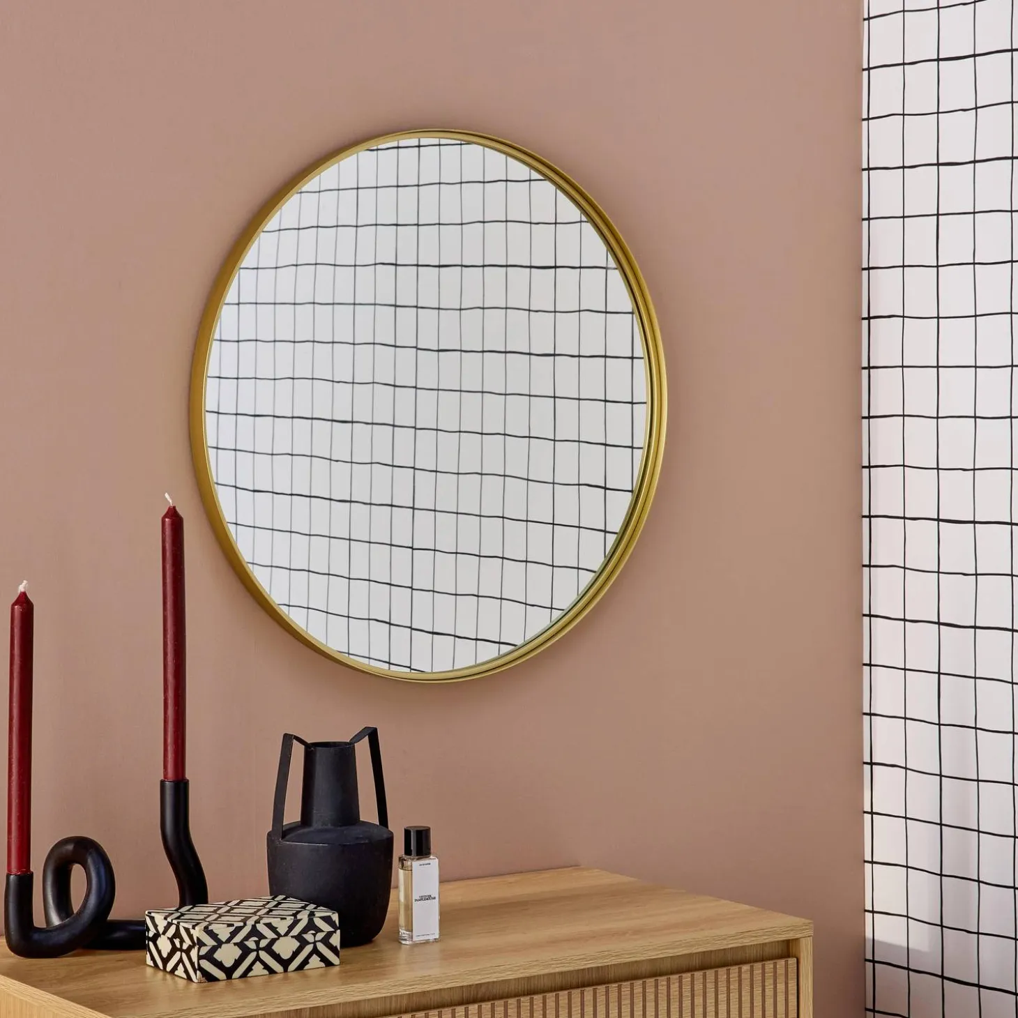 60cm round metal mirror