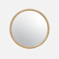 60cm round pine wooden mirror