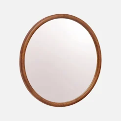 60cm round pine wooden mirror