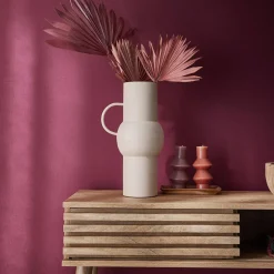 100cm scandi-style console, grooved wood effect