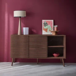 140cm scandi-style sideboard with wooden effect