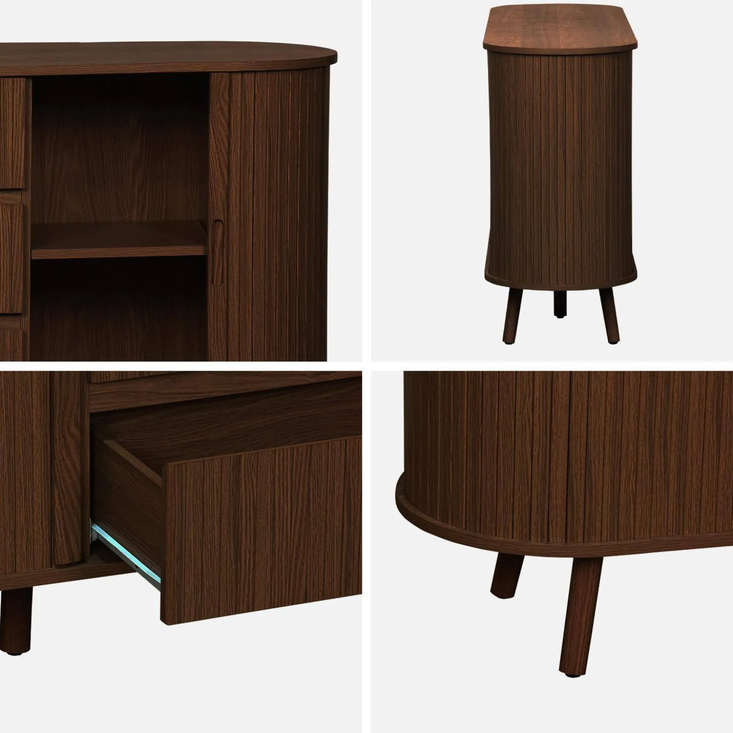 150cm scandi-style sideboard with 2 sliding doors and 3 drawers
