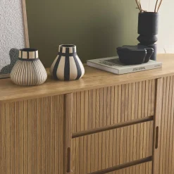 150cm scandi-style sideboard with 2 sliding doors and 3 drawers
