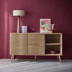 140cm scandi-style sideboard with wooden effect
