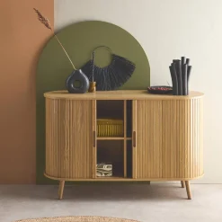 120cm scandi-style sideboard with 2 sliding doors