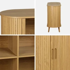 120cm scandi-style sideboard with 2 sliding doors