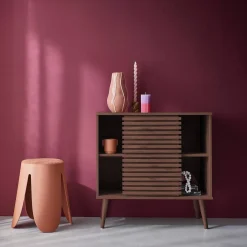 80cm scandi-style sideboard, wood effect and sliding door