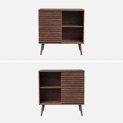 80cm scandi-style sideboard, wood effect and sliding door