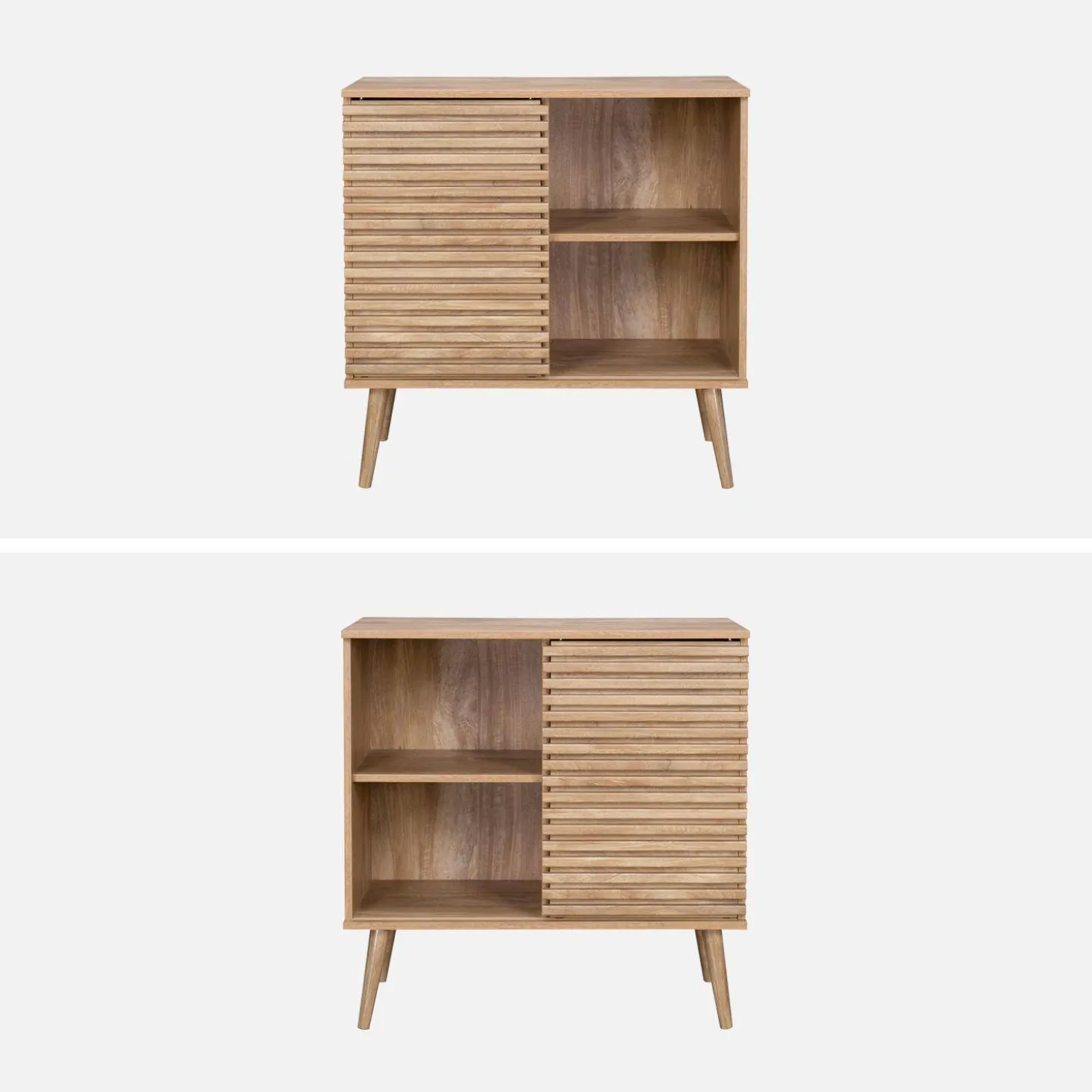 80cm scandi-style sideboard, wood effect and sliding door