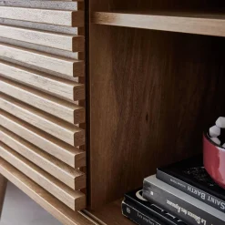 80cm scandi-style sideboard, wood effect and sliding door