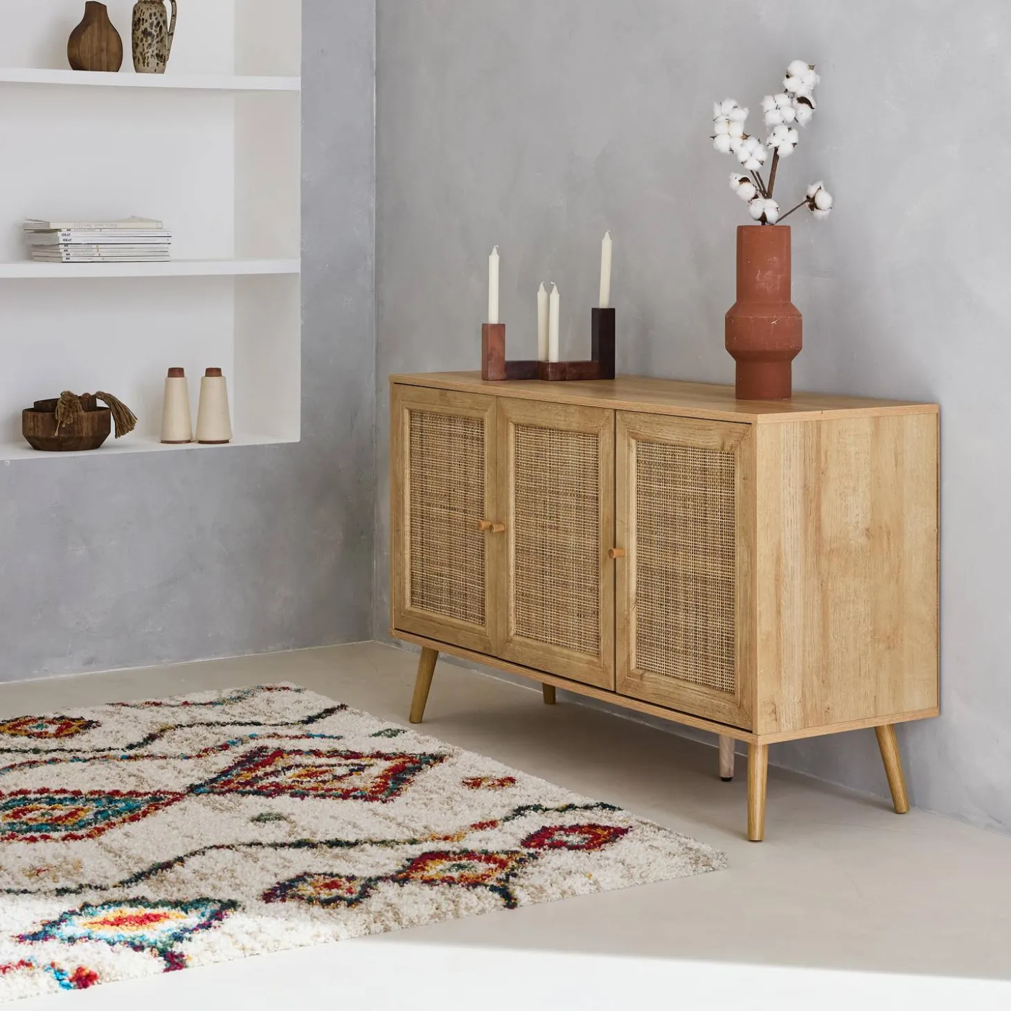 120cm sideboard cabinet with wooden effect