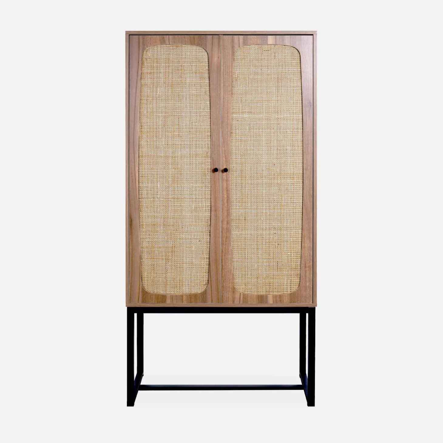165cm sideboard with wood and cane effect