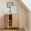 83.5cm storage cabinet with grooved wooden-effect