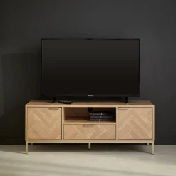 120cm TV unit 2 cupboard herringbone 1 drawer