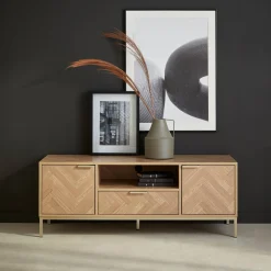 120cm TV unit 2 cupboard herringbone 1 drawer