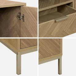 120cm TV unit 2 cupboard herringbone 1 drawer