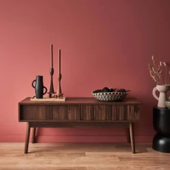115cm TV unit grooved wood detail 2 doors