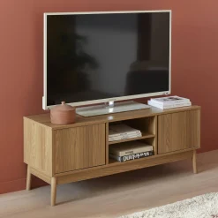 120cm TV unit wooden effect 2 doors