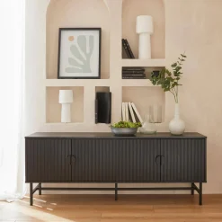 157.5cm TV unit wooden effect 4 doors
