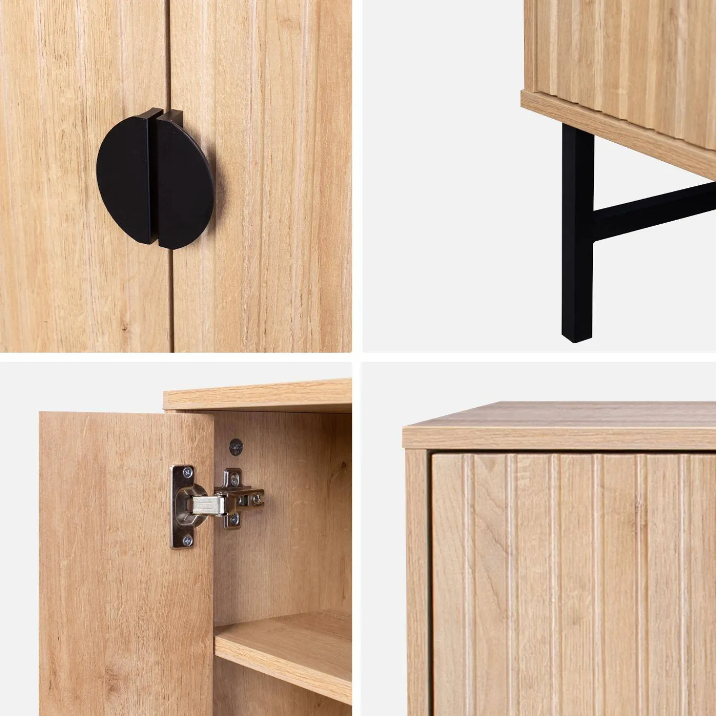 157.5cm TV unit wooden effect 4 doors