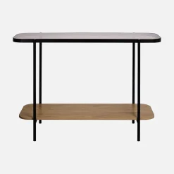 110cm vintage console with black metal and wood effcet
