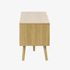 160cm vintage TV unit wooden effect 2 doors