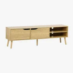 160cm vintage TV unit wooden effect 2 doors