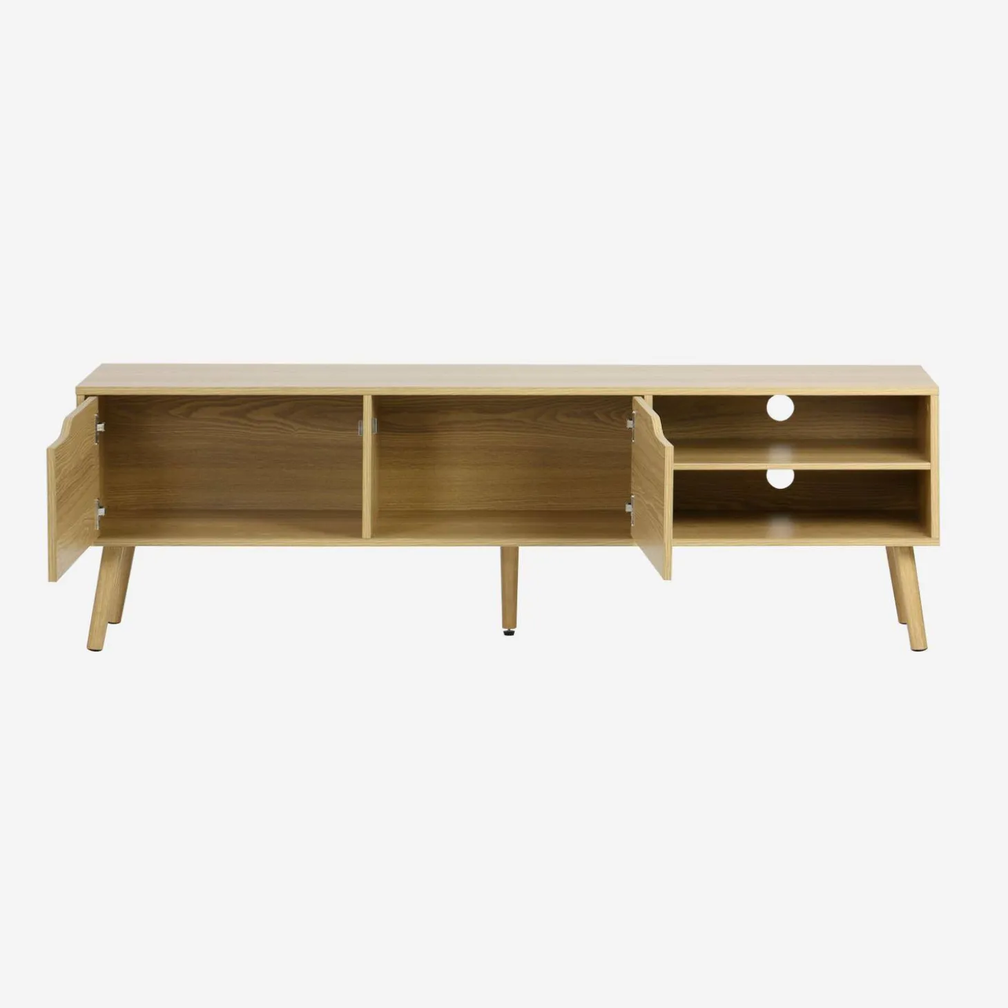 160cm vintage TV unit wooden effect 2 doors