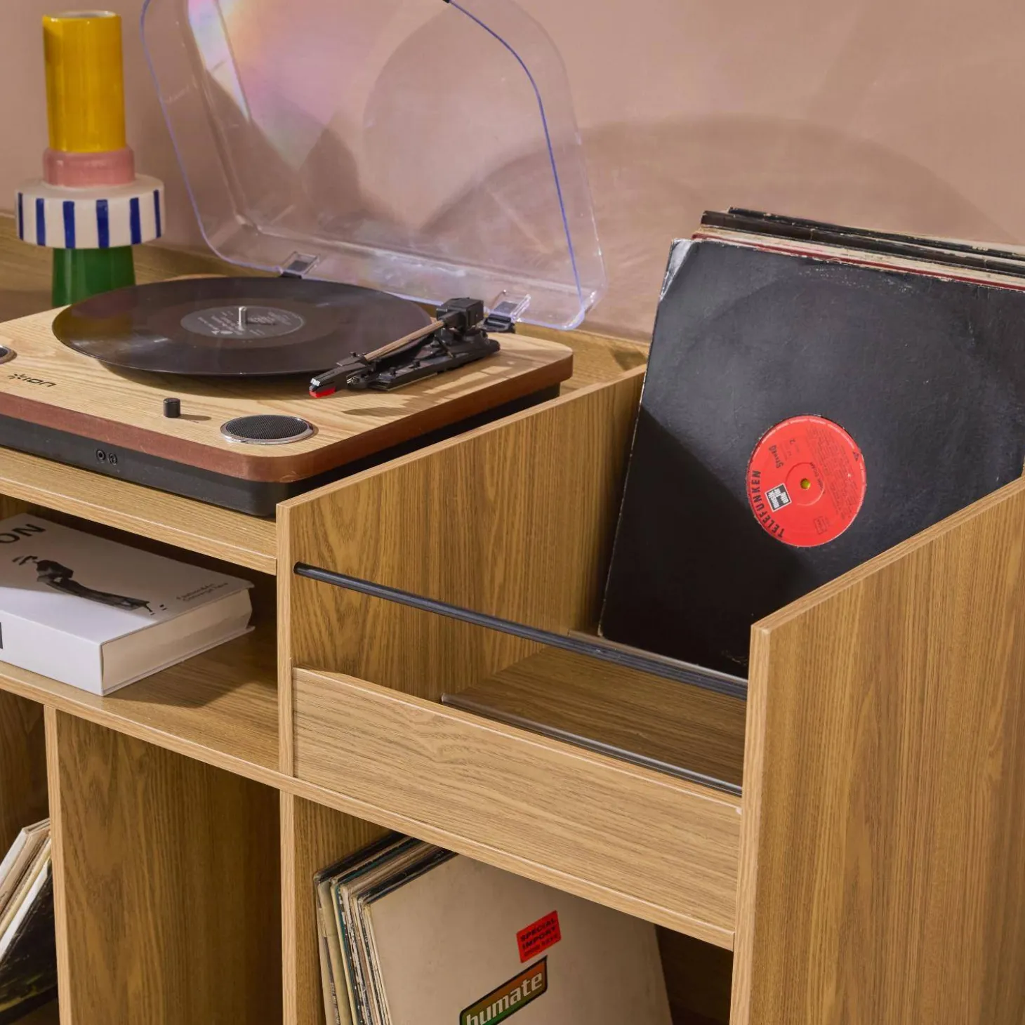 130cm vintage vinyl furniture XL with wood effect