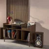130cm vintage vinyl furniture XL with dark wood effect