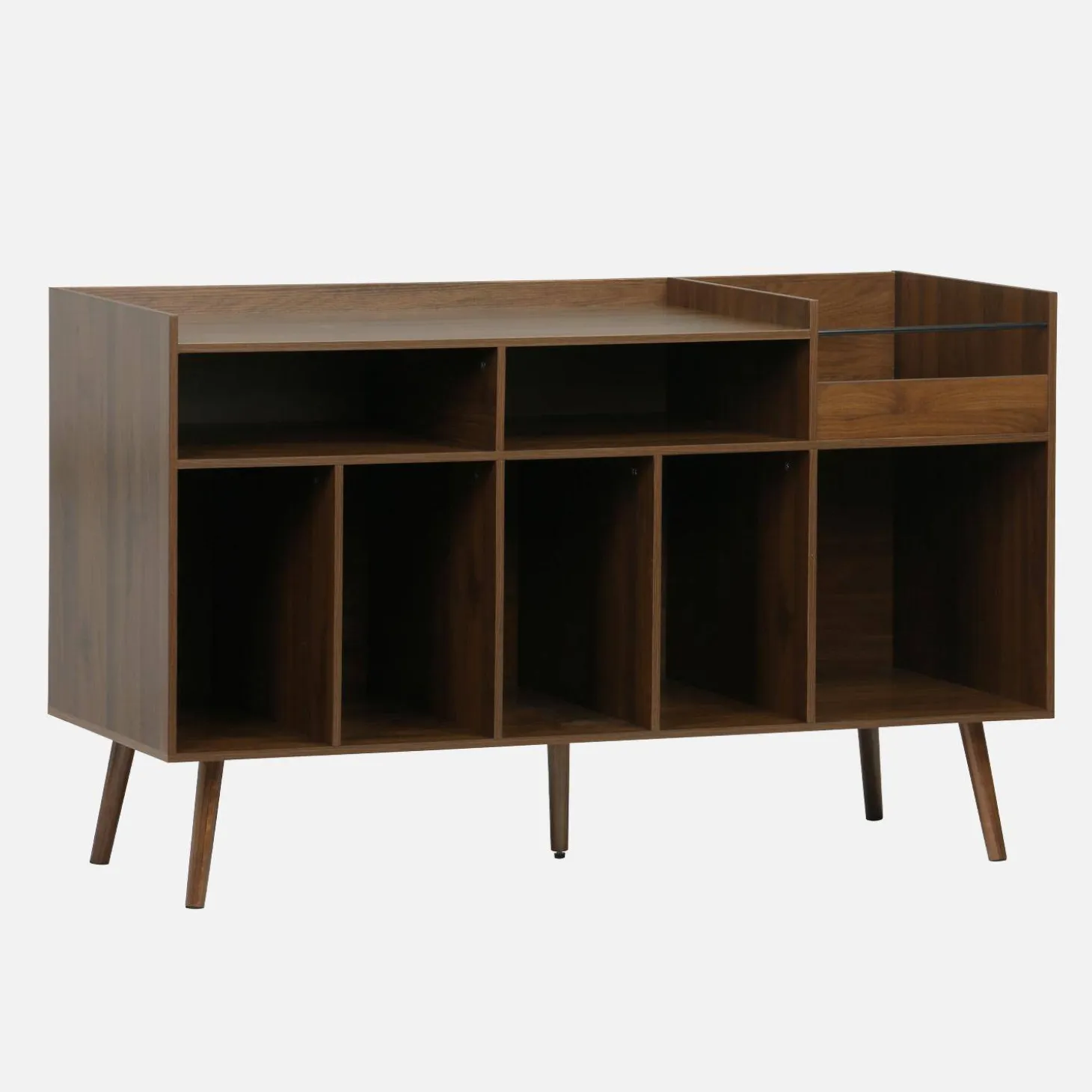 130cm vintage vinyl furniture XL with dark wood effect