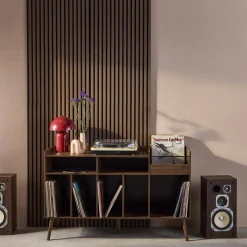 130cm vintage vinyl furniture XL with dark wood effect