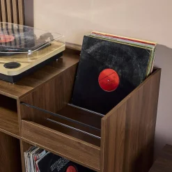 100cm vintage vinyl record cabinet with dividers