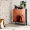 83cm vintage walnut wooden effect sideboard