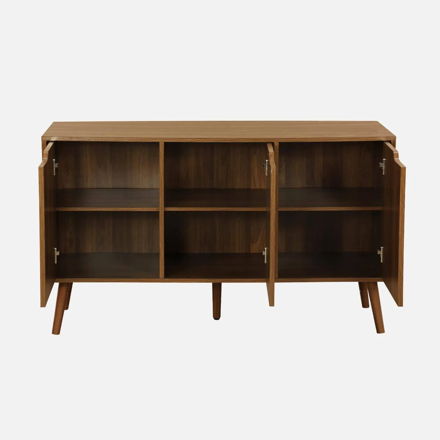 120cm walnut-effect sideboard with 3 doors and 3 shelves