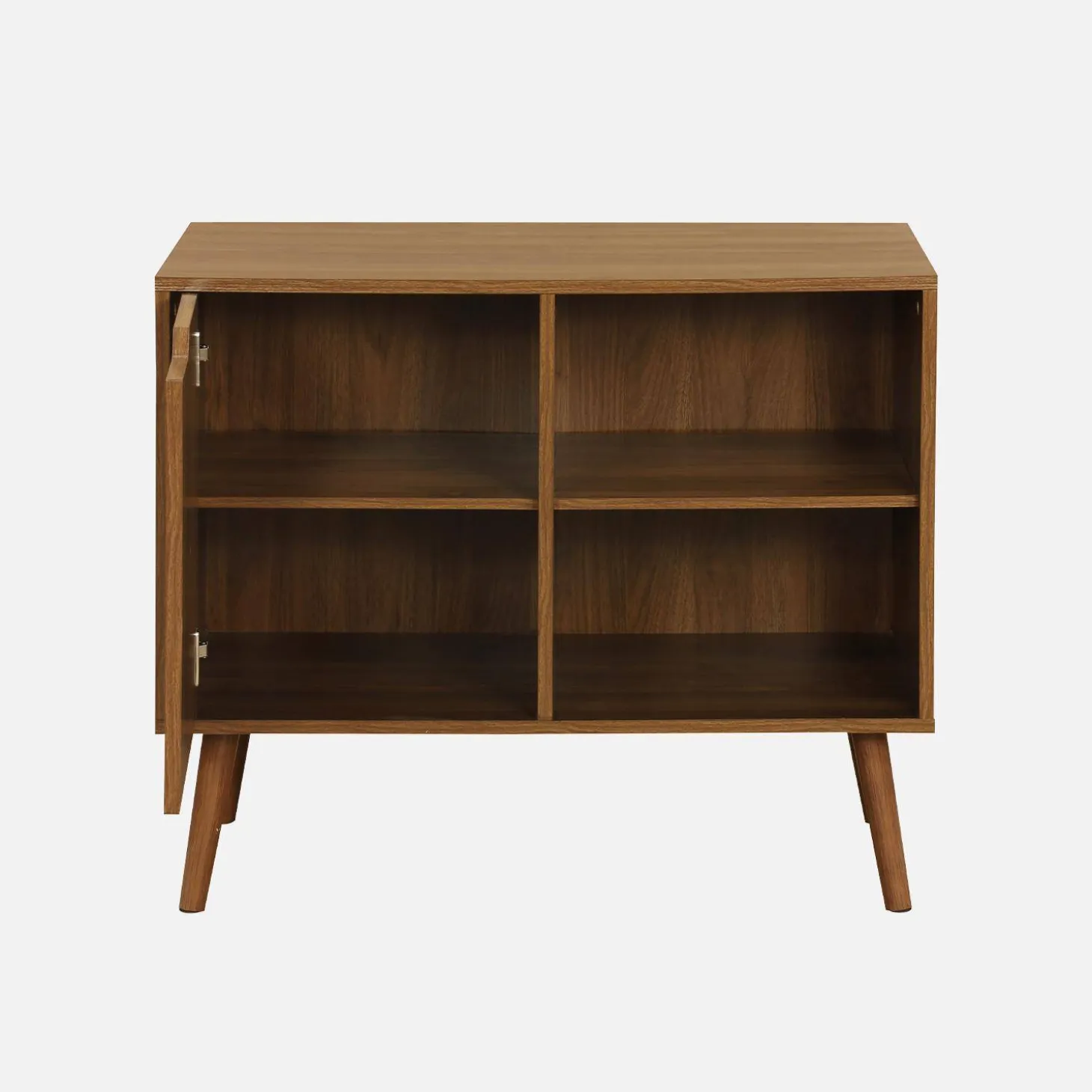 80cm walnut-effect sideboard with 2 shelves