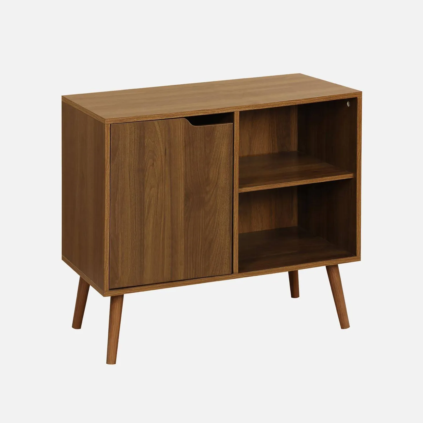 80cm walnut-effect sideboard with 2 shelves