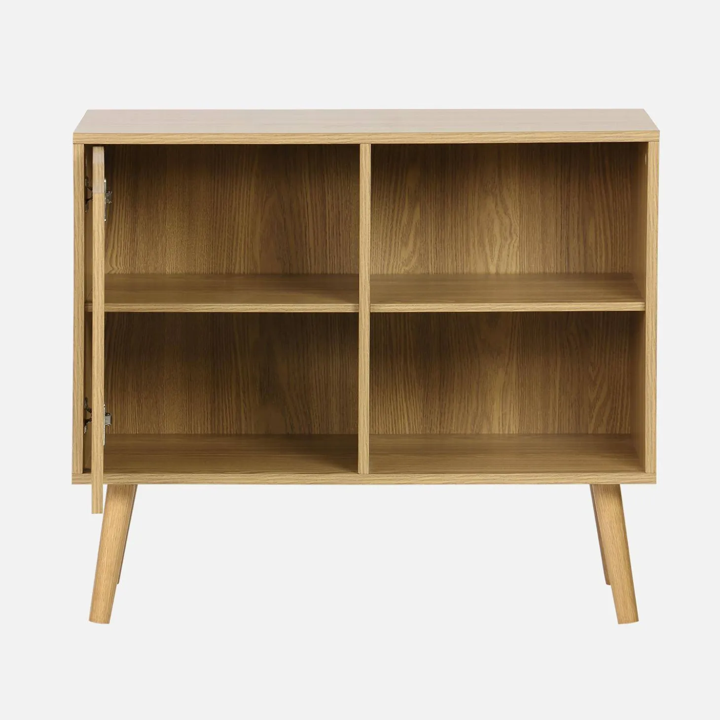 80cm walnut-effect sideboard with 2 shelves