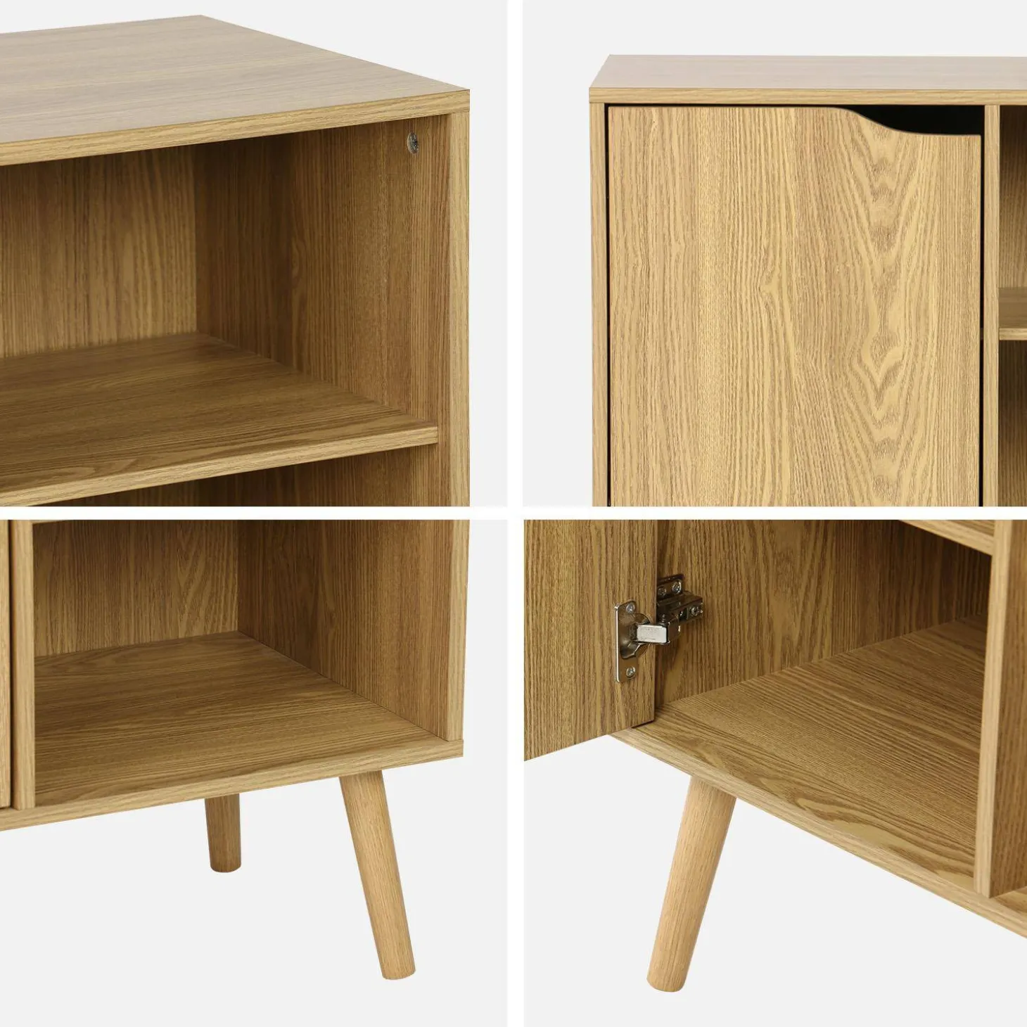 80cm walnut-effect sideboard with 2 shelves