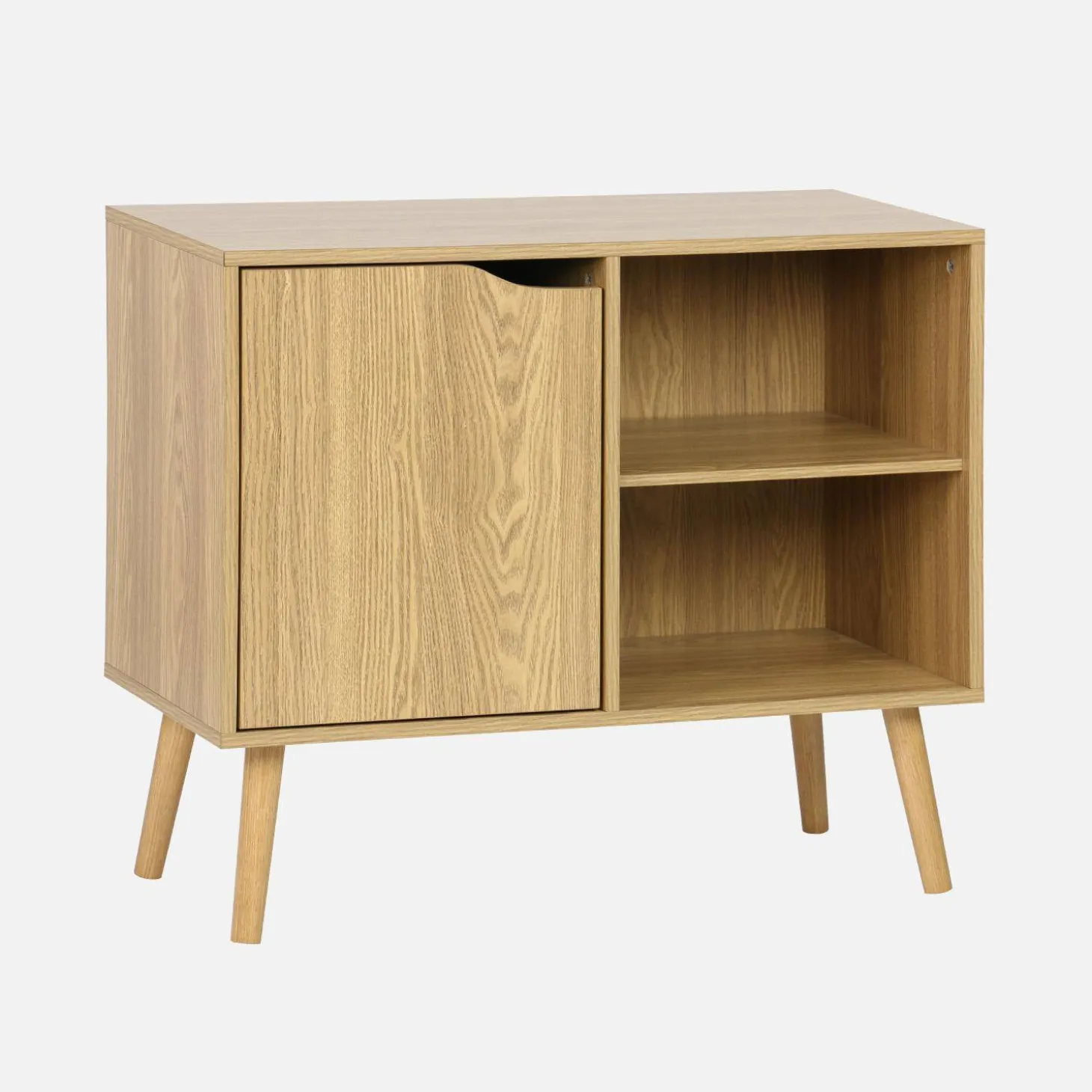 80cm walnut-effect sideboard with 2 shelves
