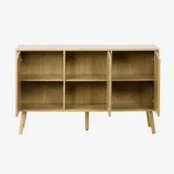 120cm walnut-effect sideboard with 3 doors and 3 shelves