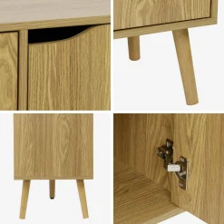 120cm walnut-effect sideboard with 3 doors and 3 shelves