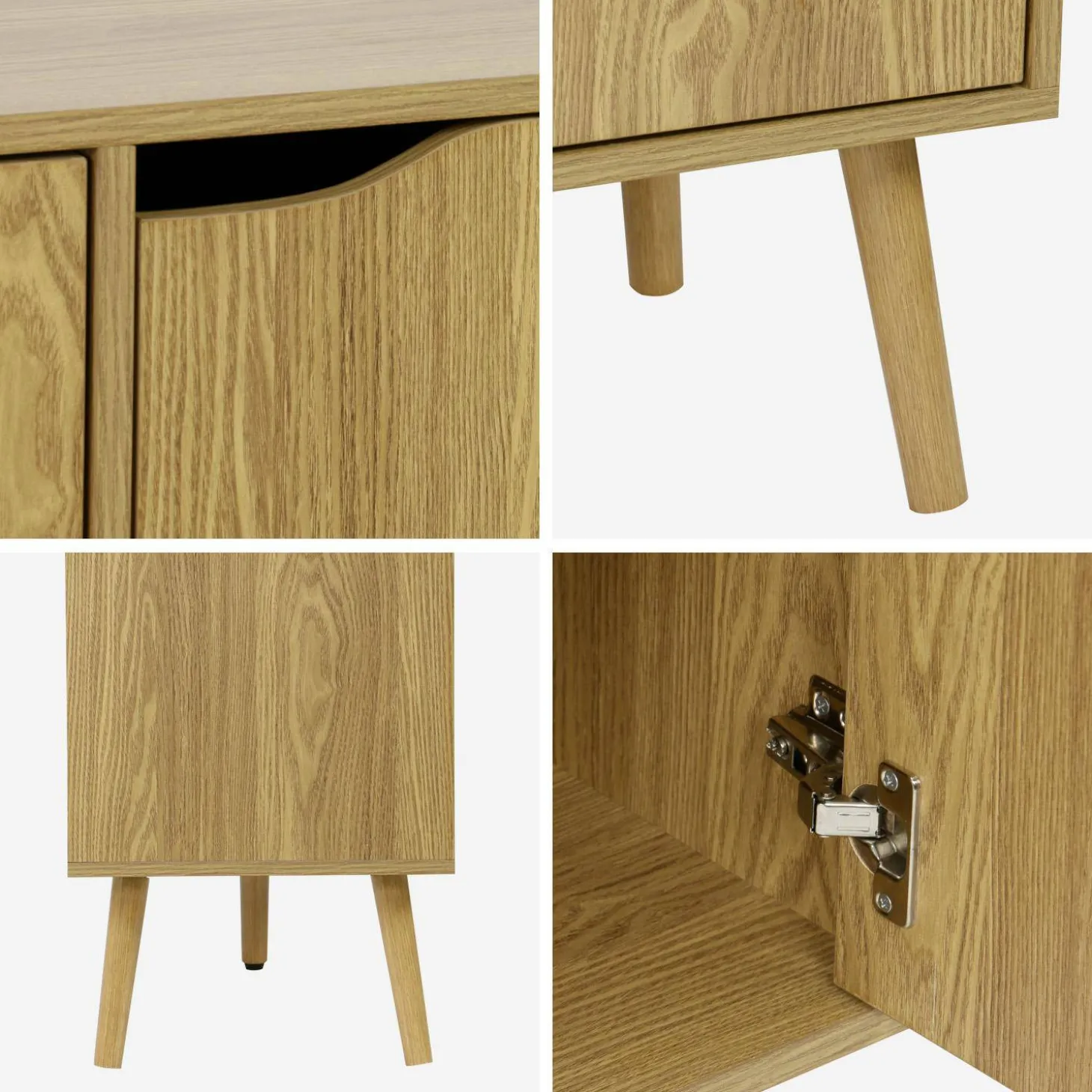 120cm walnut-effect sideboard with 3 doors and 3 shelves