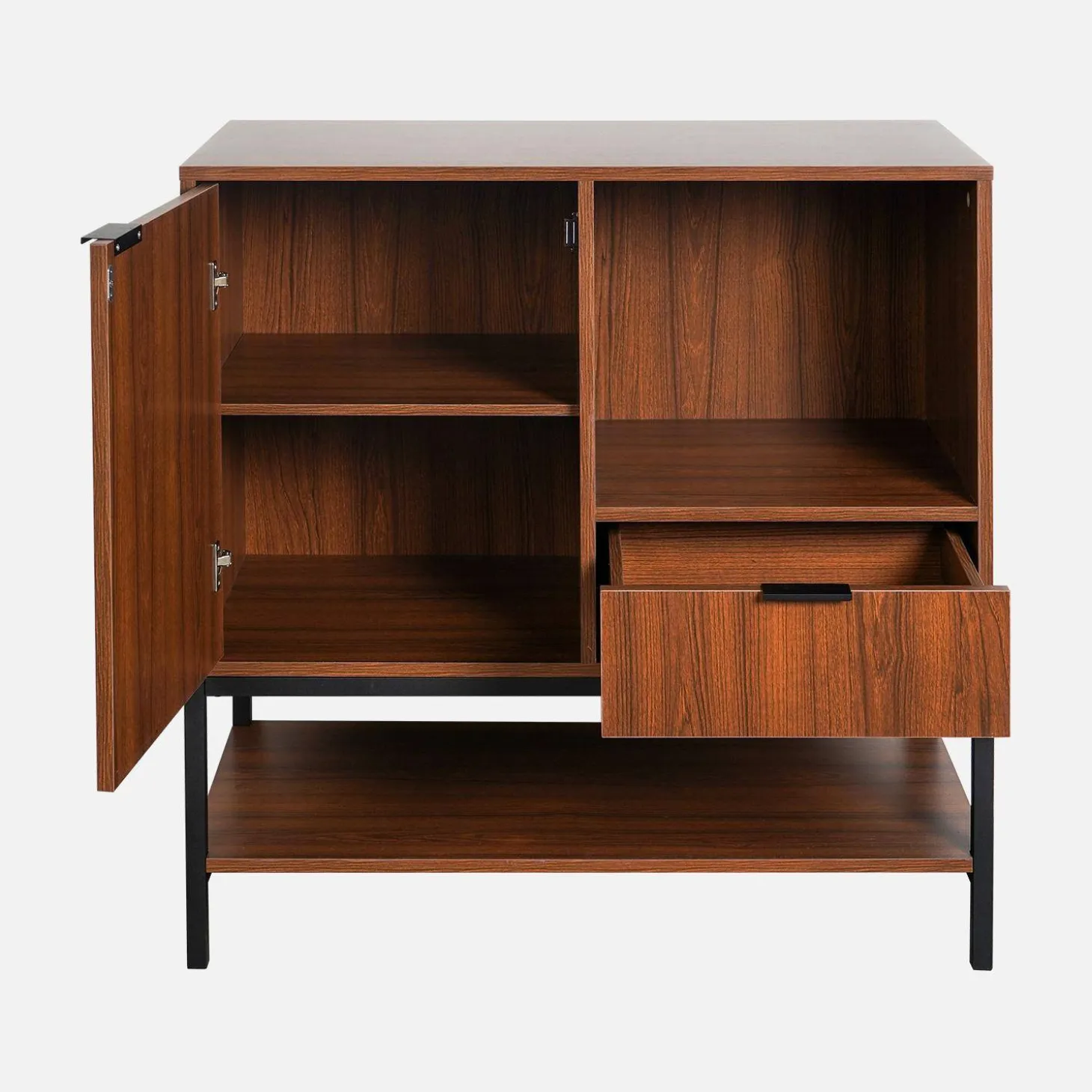 80cm walnut sideboard with 2 drawers